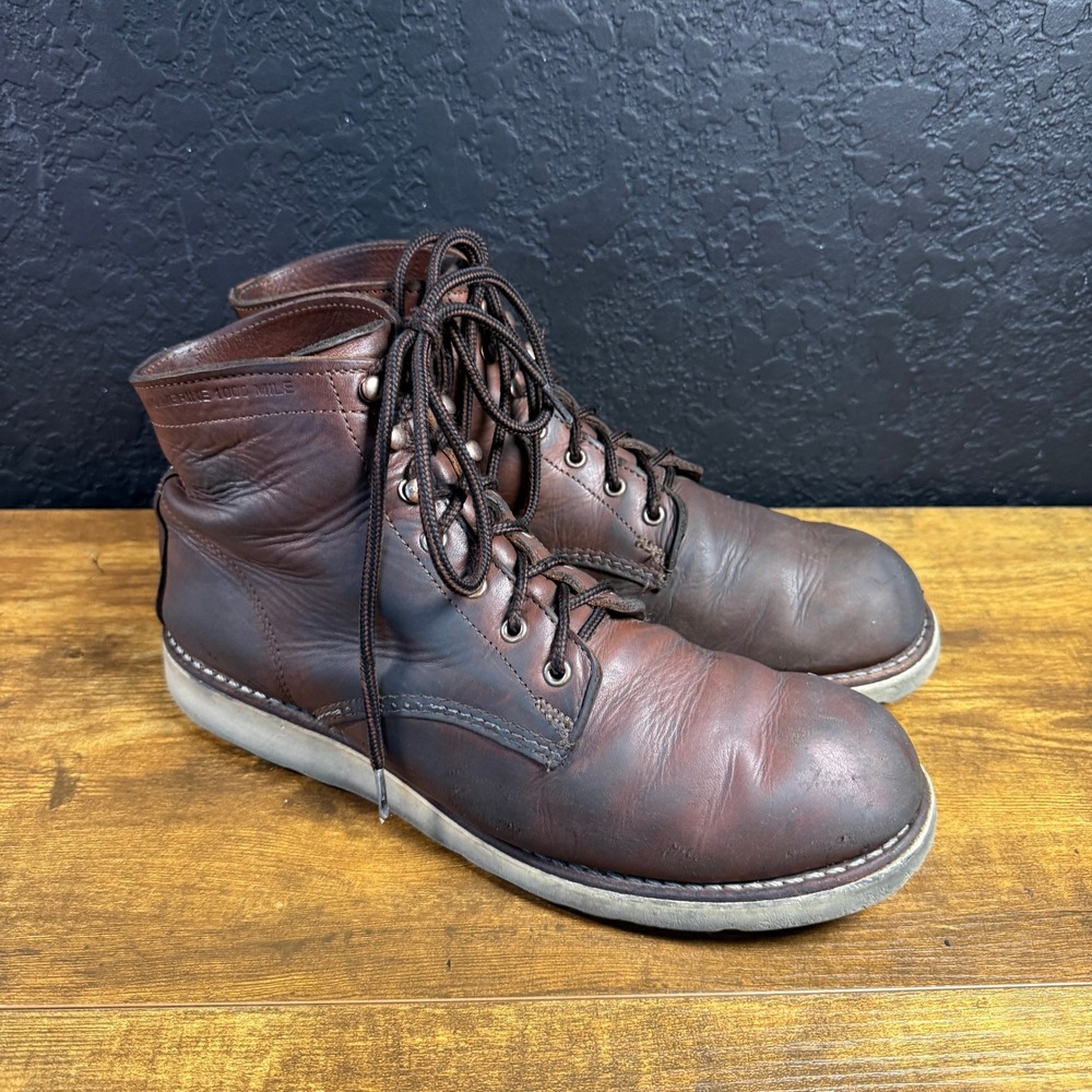 Wolverine 1000 Mile W00065 Brown Leather Wedge Sole Boots Mens 10.5